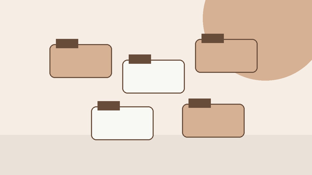 Abstract digital folders arranged on a clean desktop